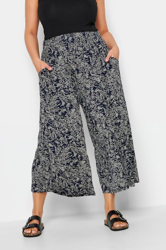  Grande Taille YOURS Curve Blue Ditsy Floral Print Midaxi Culottes