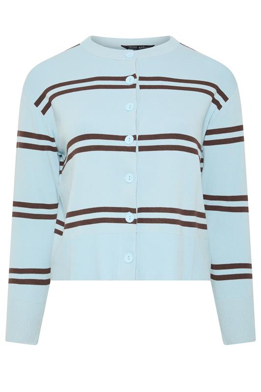 LIMITED COLLECTION Plus Size Blue & Brown Stripe Cardigan | Yours Clothing 6