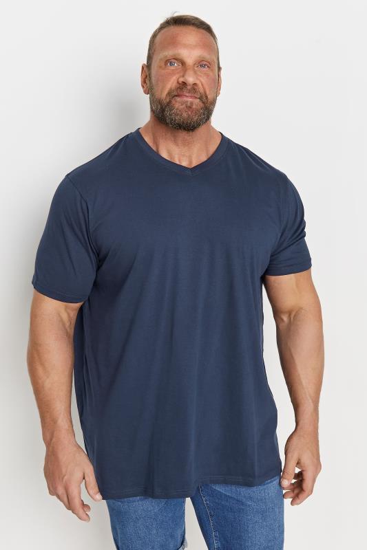 D555 Big & Tall Navy Blue Short Sleeve T-Shirt | BadRhino 1