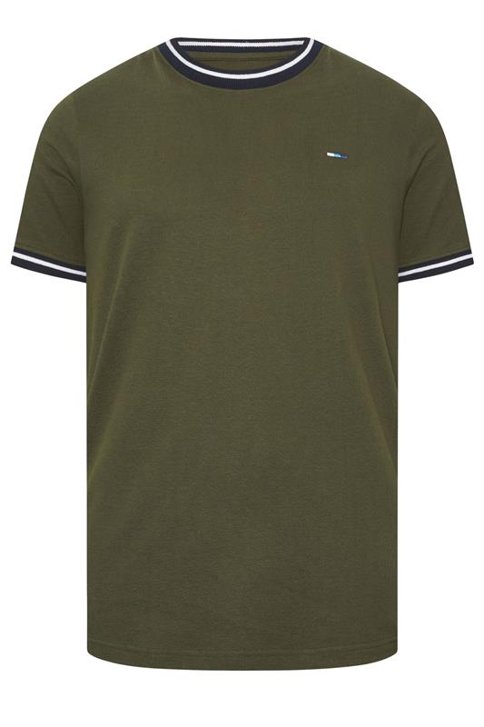 BadRhino Big & Tall Olive Green Pique Ringer T-Shirt | BadRhino 6