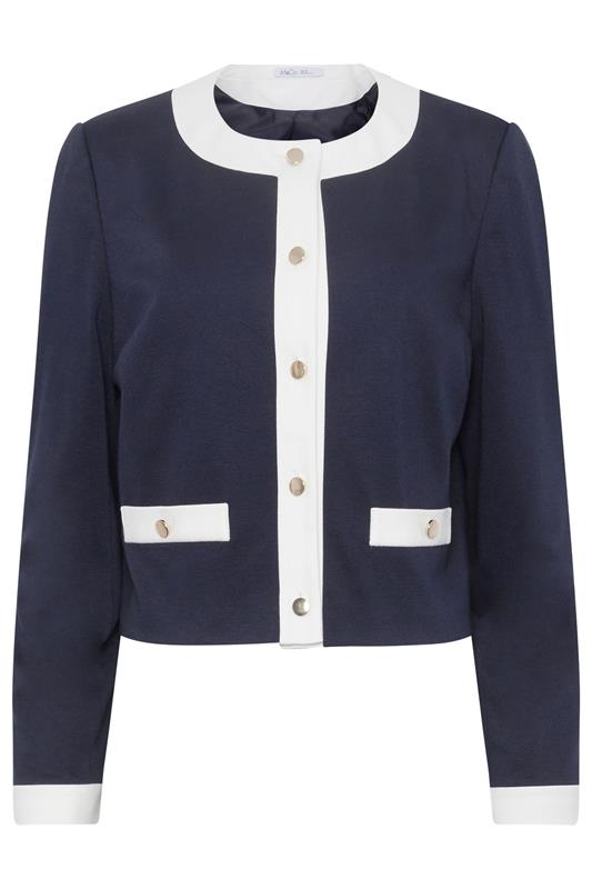 M&Co Navy Blue Colourblock Boucle Jacket | M&Co 6