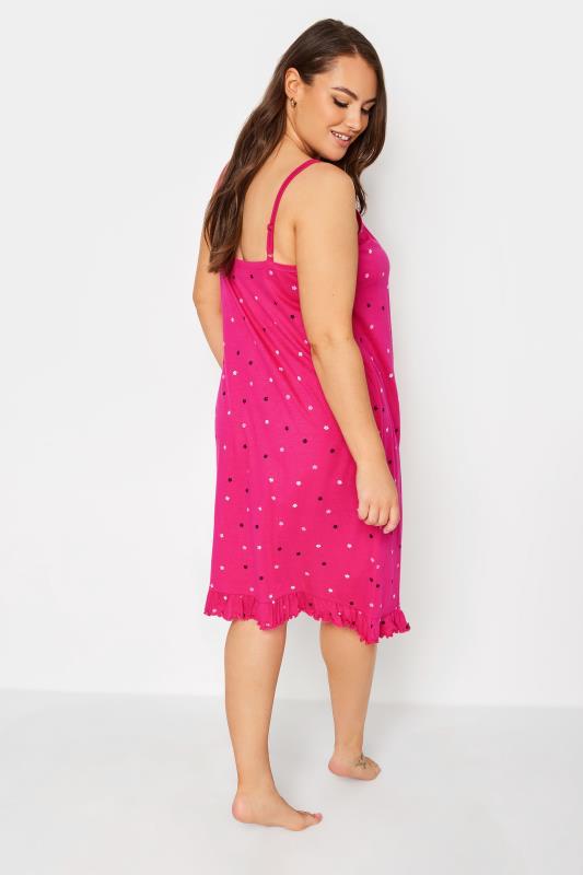 YOURS Plus Size Pink Retro Daisy Print Cotton Chemise | Yours Clothing 3