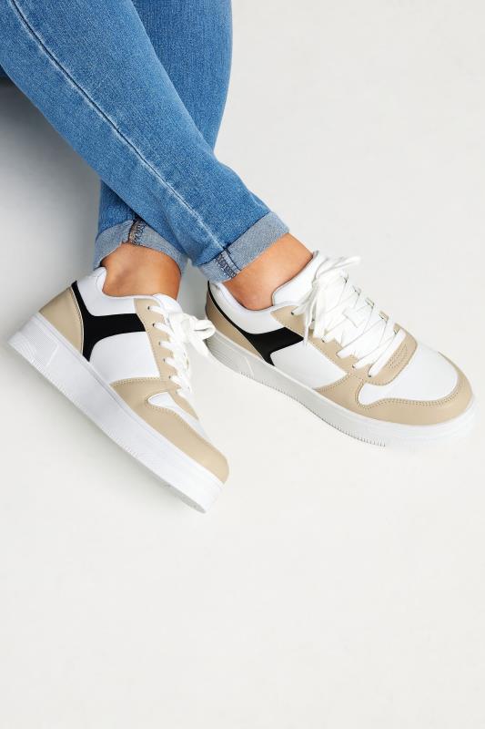 White Contrast Chunky Trainers In Extra Wide EEE Fit | Yours Clothing  1