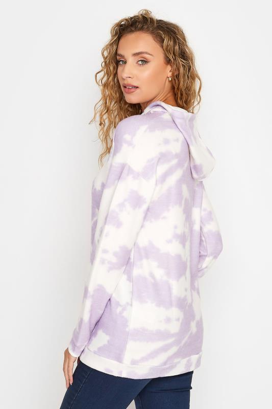 LTS Lilac Purple Tie Dye Soft Touch Hoodie | Long Tall Sally 3