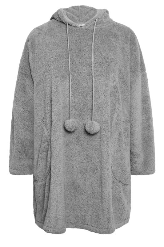 YOURS Plus Size Grey Pocket Snuggle Hoodie | Yours Clothing 5
