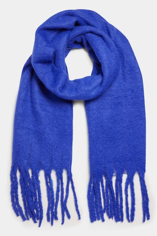 Cobalt Blue Super Soft Chunky Tassel Scarf | Yours Clothing 2