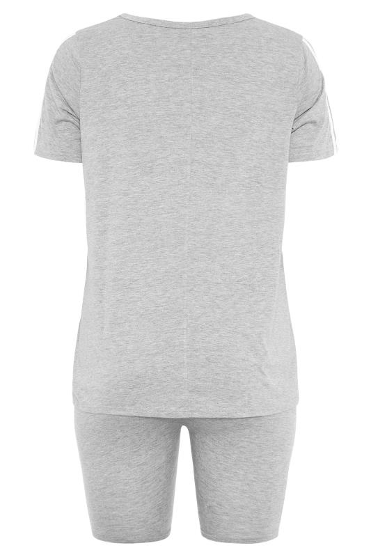 BUMP IT UP MATERNITY Grey Stripe T-shirt & Shorts Set | Yours Clothing 5