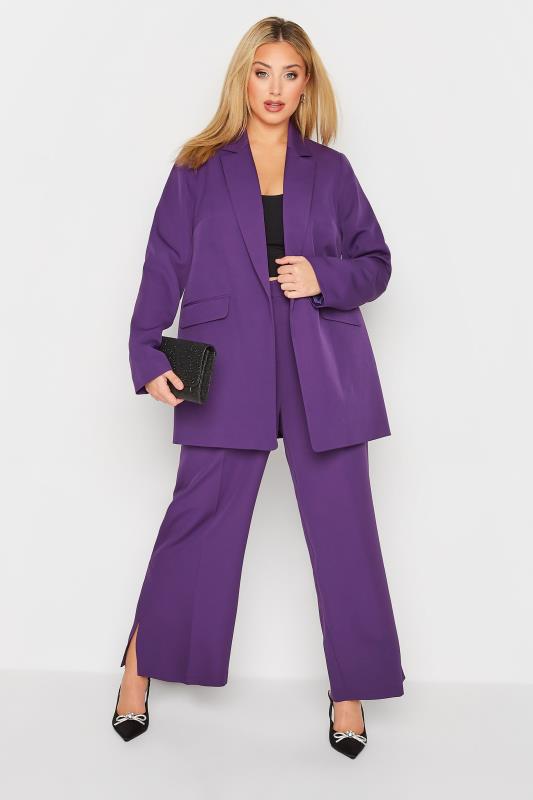 Plus Size Purple Tailored Blazer | Yours Clothing 5