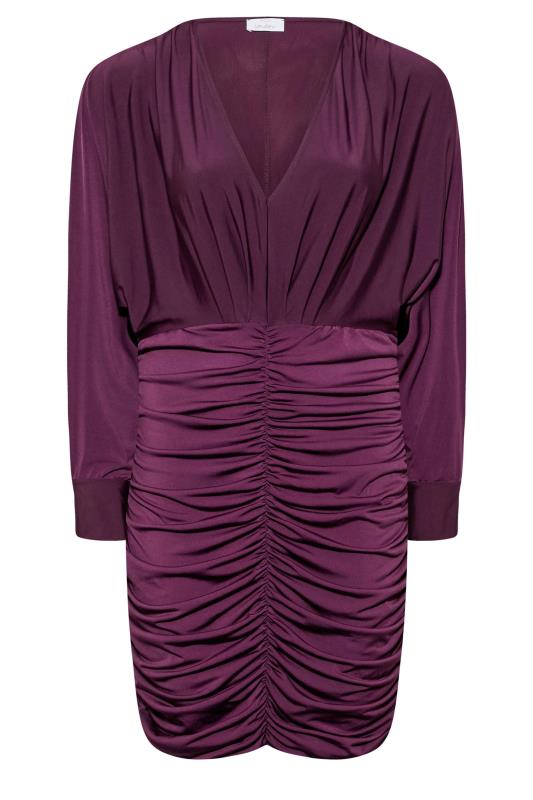 YOURS LONDON Plus Size Purple Ruched Bodycon Dress | Yours Clothing 6