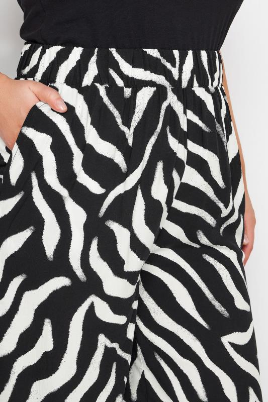 YOURS Plus Size Black Zebra Print Wide Leg Cropped Trousers | Yours Clothing 5