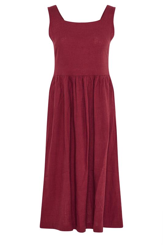 M&Co Petite Berry Purple Linen Midi Dress | M&Co 6