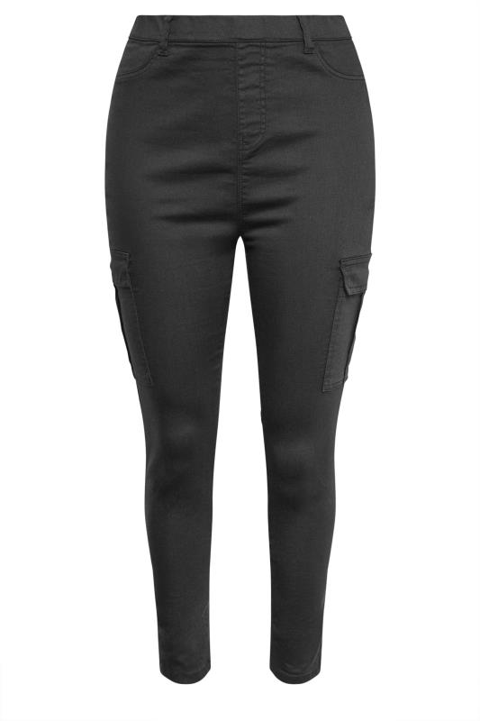 YOURS Plus Size Charcoal Grey Cargo GRACE Jeggings | Yours Clothing 5