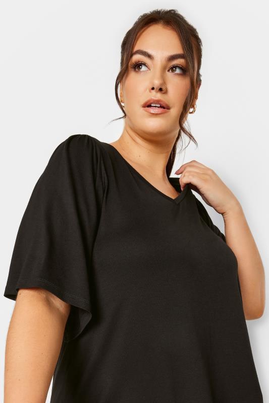 YOURS Plus Size Black Angel Sleeve Top | Yours Clothing  4