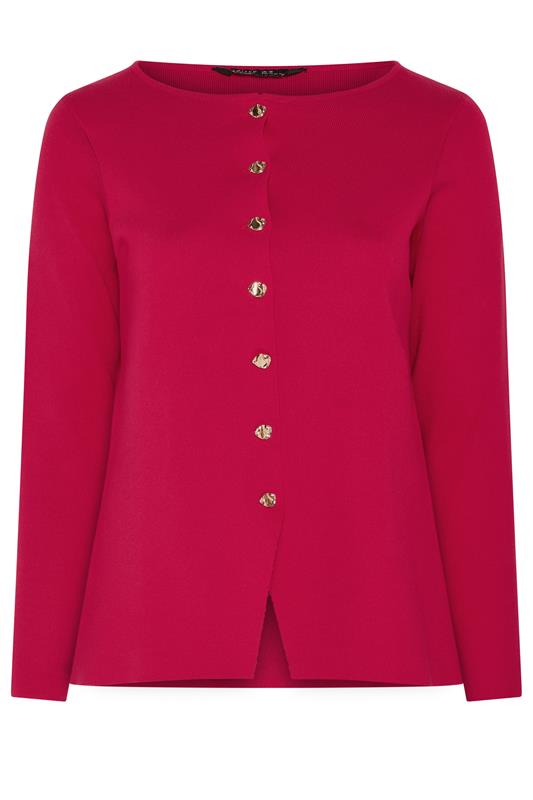 LIMITED COLLECTION Plus Size Cobalt Red Compacted Knit Cardigan | Yours Clothing 6