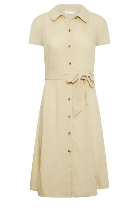 PixieGirl Stone Brown Linen Blend Button Through Dress | PixieGirl 7