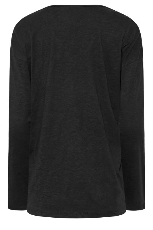 LTS Tall Black V-Neck Long Sleeve Cotton T-Shirt 6
