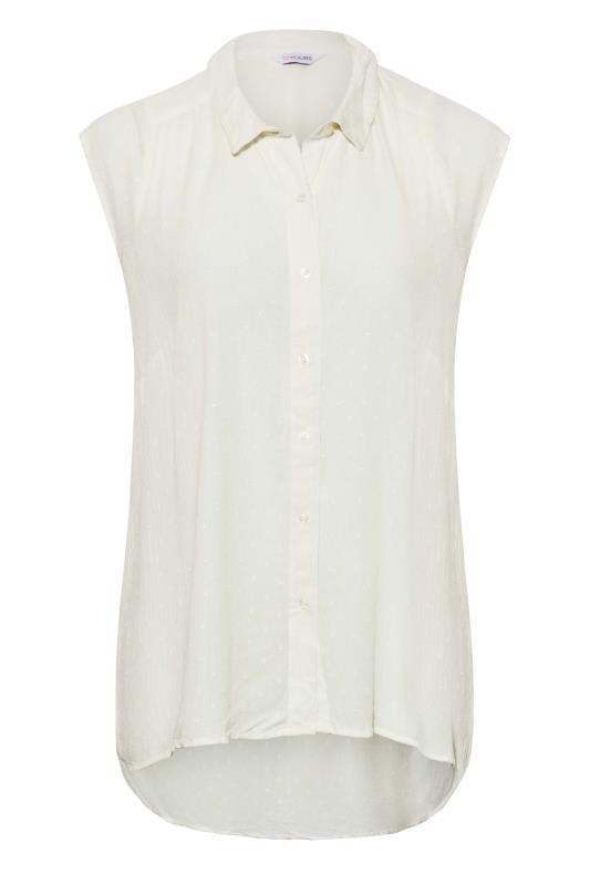Plus Size White Cap Sleeve Dipped Hem Shirt | Yours Clothing 6