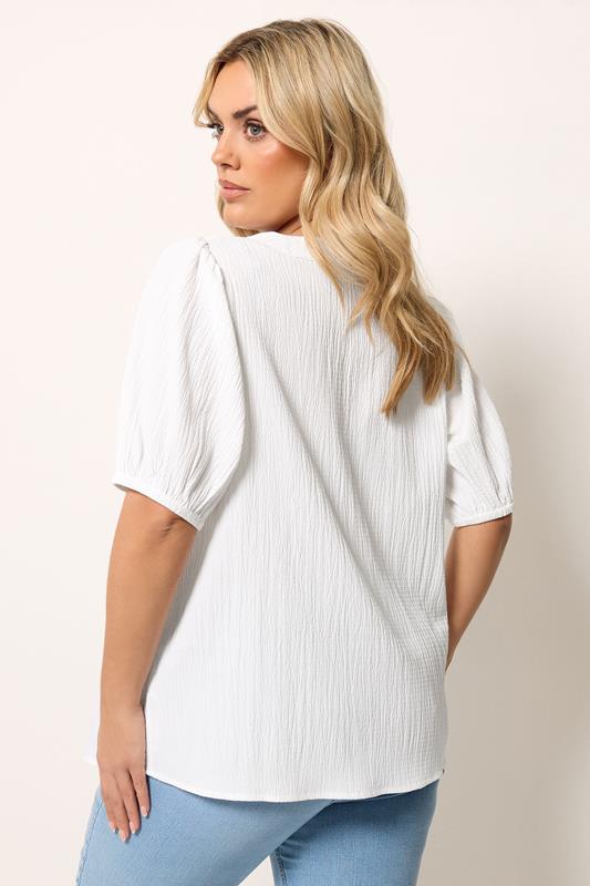 YOURS Plus Size White Textured Blouse | Yours Clothing 2