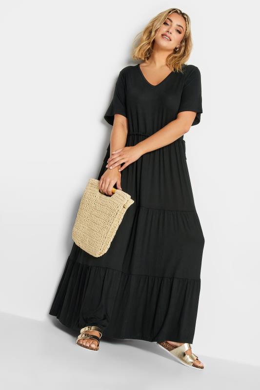 LIMITED COLLECTION Plus Size Black Maxi Adjustable Waist Dress | Yours Clothing 2