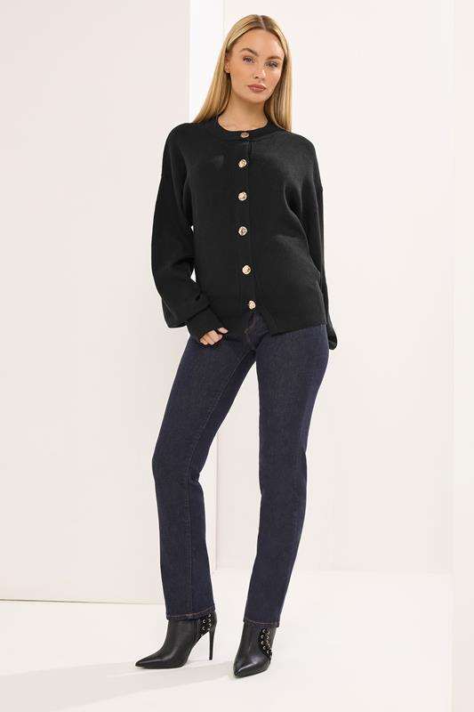 STAR Black Knitted Gold Button Cardigan | StarByJM 1