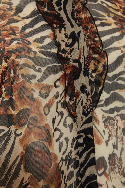 Plus Size Brown Animal Print Sleeveless Swing Blouse | Yours Clothing 6
