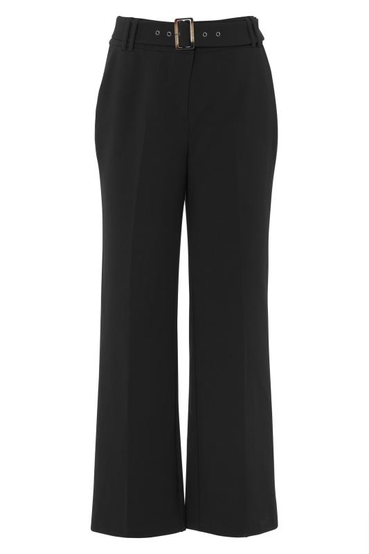 Tall Black Belted Culotte Trousers 4