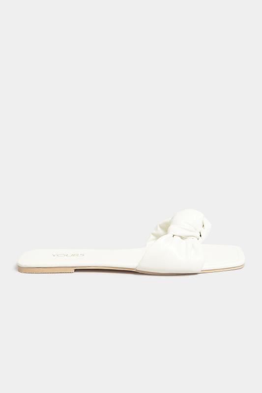 White Knot Mule Sandals In Extra Wide EEE Fit | Yours Clothing  3