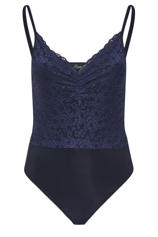 LIMITED COLLECTION Plus Size Navy Blue Lace Bodysuit | Yours Clothing 6