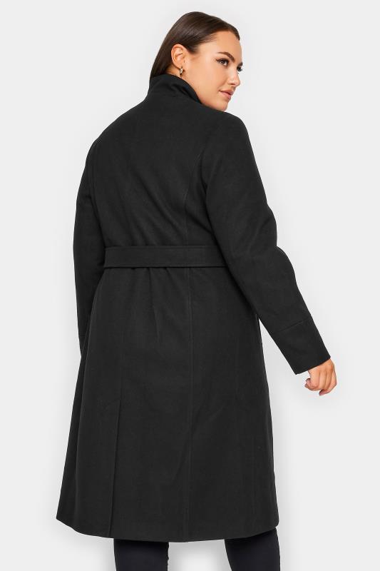 YOURS Curve Plus Size Black Belted Military Coat | Yours Clothing  4