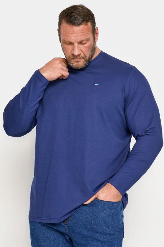 Men's  BadRhino Big & Tall Royal Blue Plain Long Sleeve T-Shirt