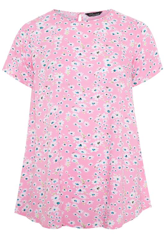 LIMITED COLLECTION Curve Pink Daisy Swing Top 6
