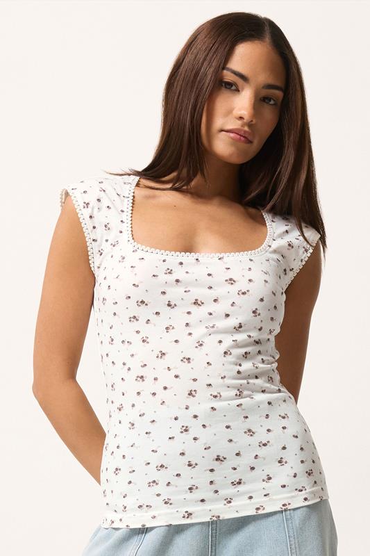 PixieGirl Petite 2 PACK Women's Chocolate Brown & White Spot Cotton Vest Top | PixieGirl 1