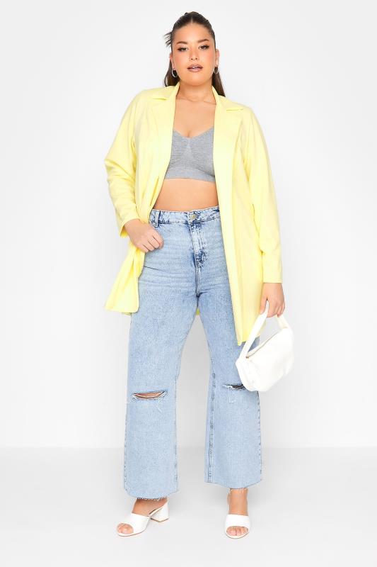 LIMITED COLLECTION Plus Size Lemon Yellow Long Sleeve Blazer | Yours Clothing 2