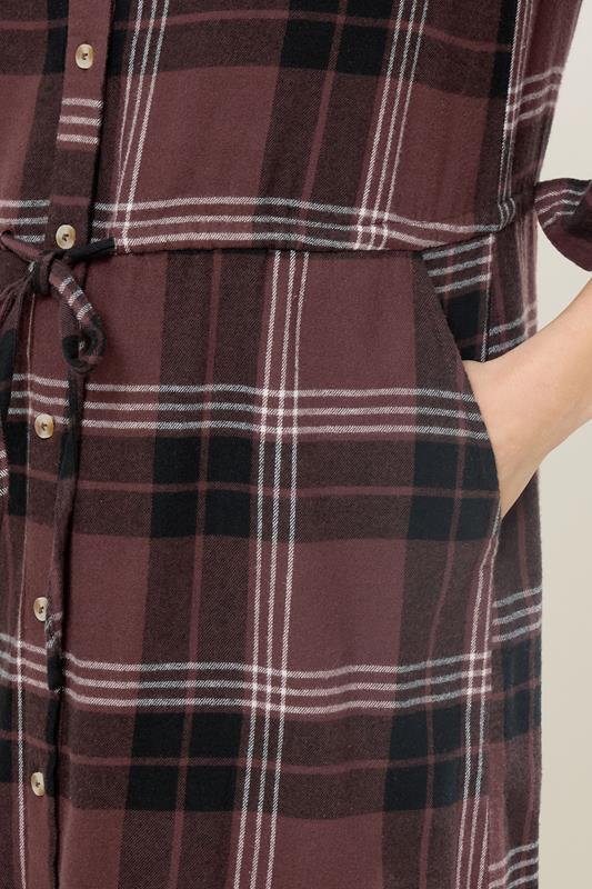 M&Co Brown Check Cotton Shirt Dress | M&Co 4