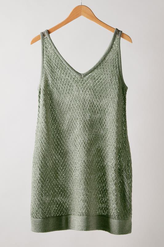 Plus Size  EVANS Curve Khaki Green Tape Yarn Vest