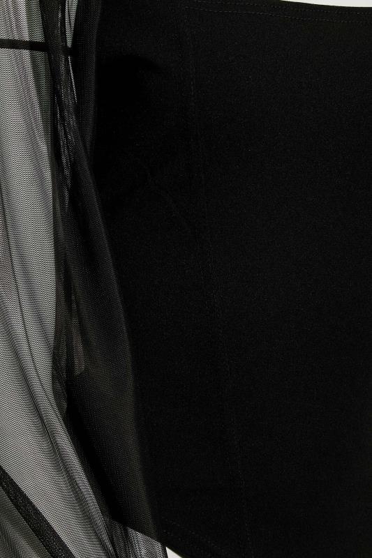 Petite Black Mesh Sleeve Corset Top | PixieGirl 6