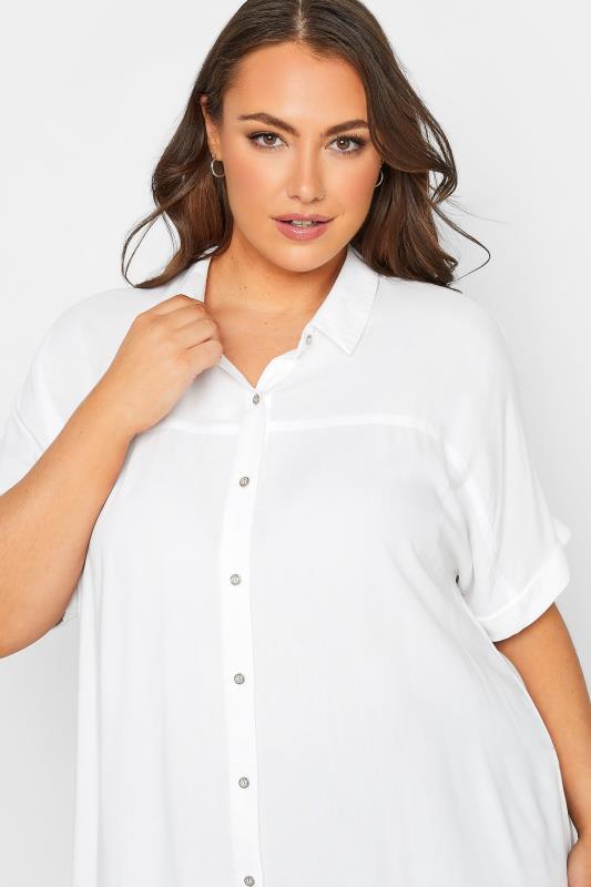 YOURS Curve Plus Size White Short Sleeve Top | Yours Clothing  4