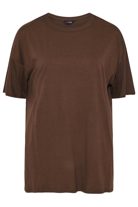 Curve Chocolate Brown Oversized Tunic T-Shirt 7