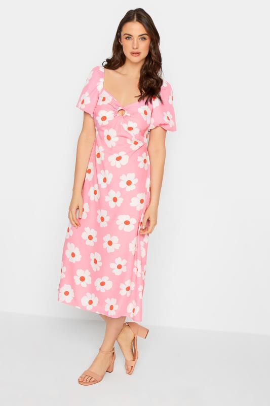 Tall Women's Pink Daisy Cut Out Midi Dress | Long Tall Sally 2