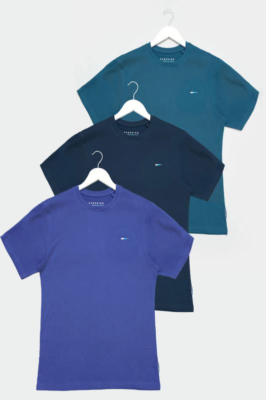 Plus Size  BadRhino Blue 3 Pack Cotton T-Shirts