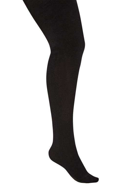 Black Thermal 300 Denier Tights | Yours Clothing 2