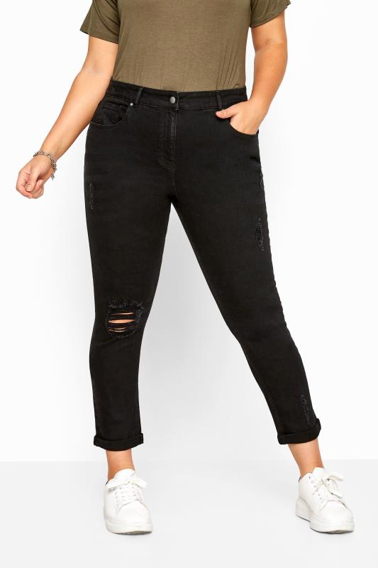 Black Ripped MOM Jeans 1
