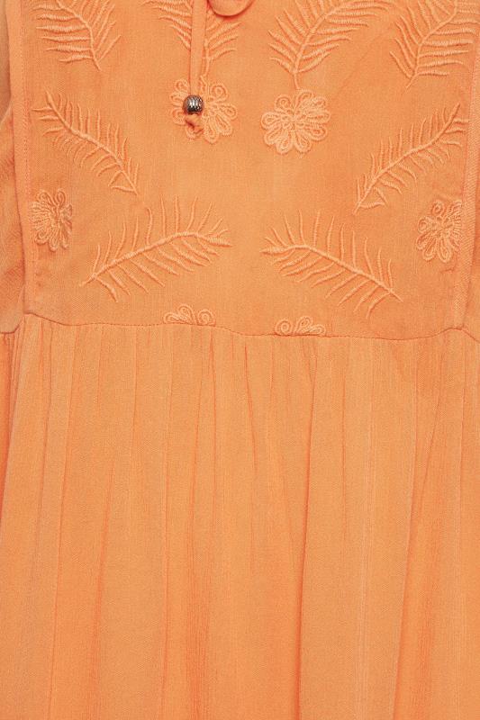 YOURS Plus Size Orange Embroidered Peplum Vest Top | Yours Clothing 6