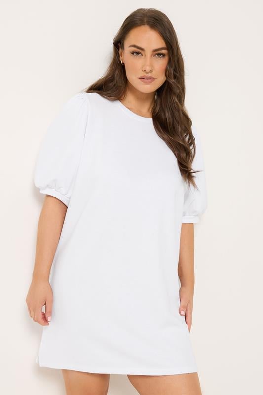  YOURS vestido blanco de manga globo