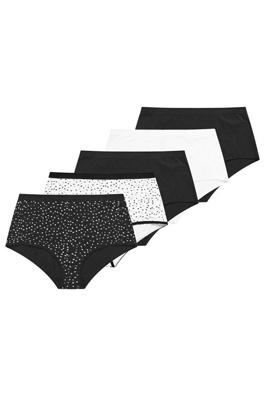  YOURS pack de 5 bragas de cobertura completa negras con estampado de mariposas pequeñas