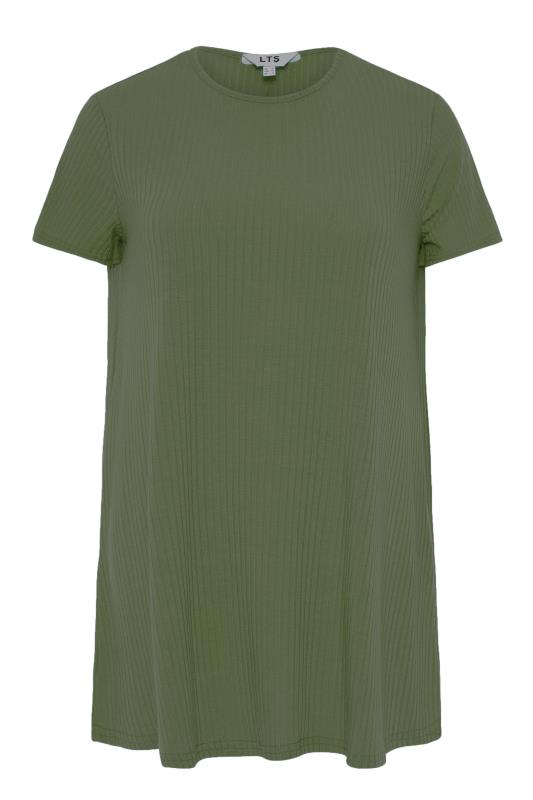 LTS Tall Khaki Green Rib Swing T-Shirt 6