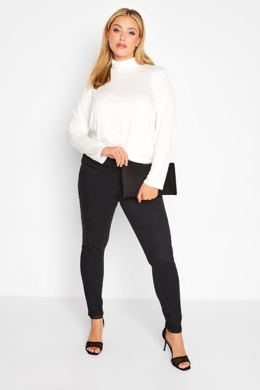 LIMITED COLLECTION Plus Size White Turtle Neck Top | Yours Clothing 3