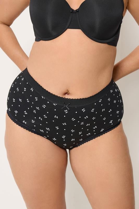 YOURSET 5 PACK Plus Size Pink & Grey Heart Full Briefs | Yours Clothing 2