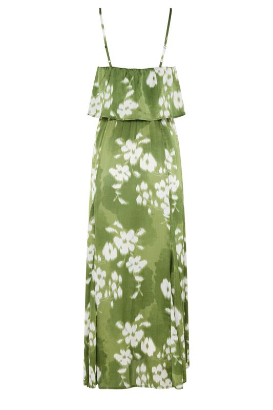 STAR Green Abstract Satin Maxi Dress | StarByJM 6