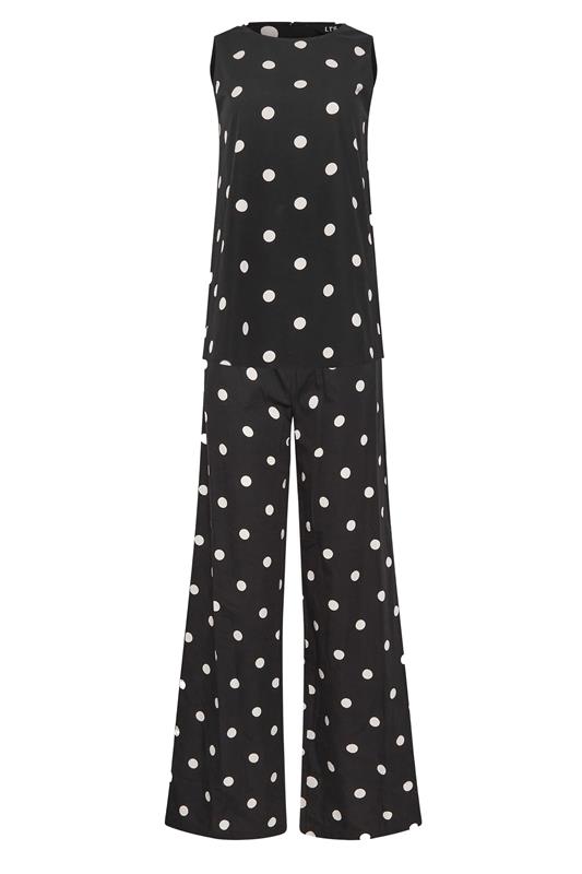 LTS Tall Women's Set Black Polka Dot Print Vest Top & Trousers | Long Tall Sally 7